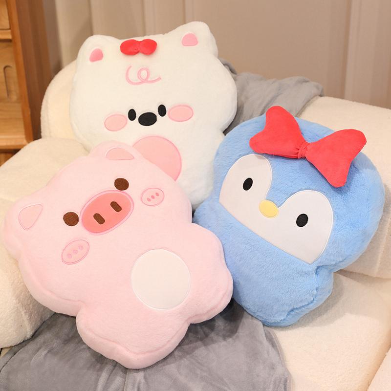 Мягкая подушка в виде милого животного, плюшевая капибара, собака, свинья, пингвин, плюшевая кавайная игрушка, милая плюшевая игрушка, кавайный милый подарок для детей