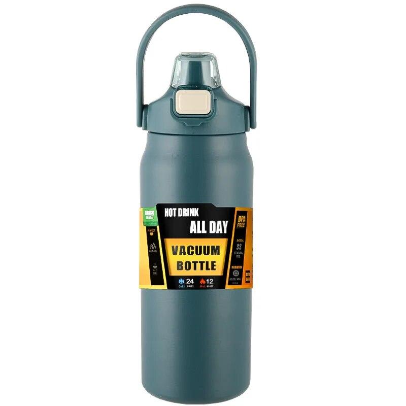 Portable Thermos with Straw 304 Stainless Steel Thermal Mug Tumbler Coffee Cup Sports Vacuum Flasks Cold and Hot Water Bottle