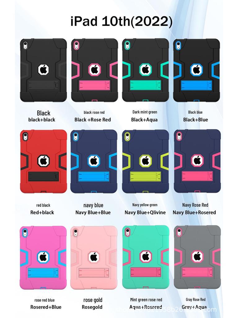 «Цветной защитный чехол 3 в 1 с подставкой и защитой от падений для iPad 10,9 дюйма» (2022)"