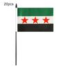 10/20Pcs Syrian Stick Flag Fade-Resistant Double-Sided Print Handheld Small Flag with Sticks Mini Syrian Banner Decoration
