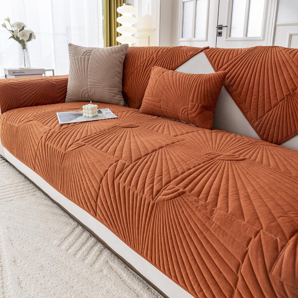 Cream Blizzard Velvet Sofa Cushion Autumn And Winter Non-Slip Cushion Premium Sofa Cover Seat Cushion Cover