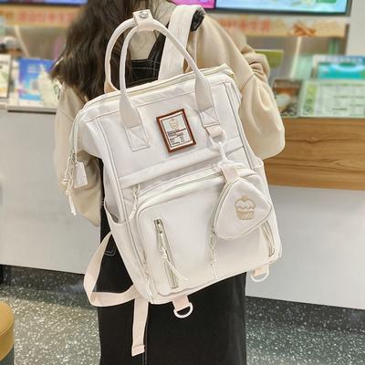 2025 Новый японский литературный рюкзак Большой вместимости Легкий Водонепроницаемый Защита спины Школьный ранец Однотонный Повседневный Портативный рюкзак