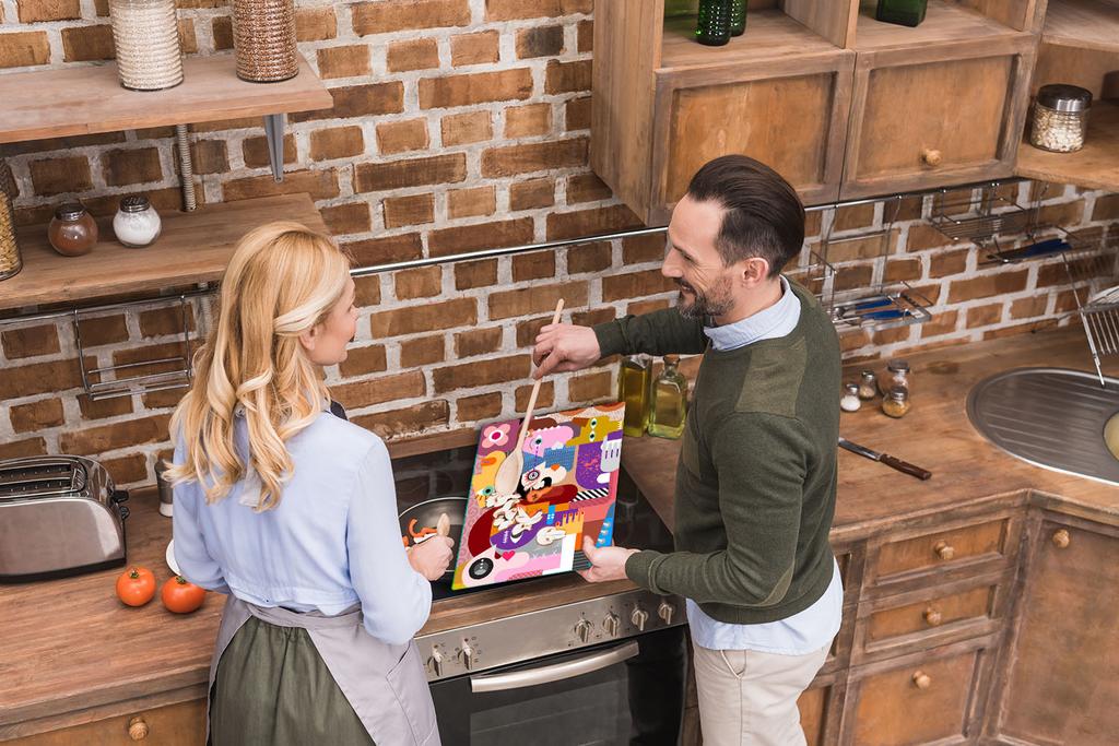 Szklana Płyta Deska Do Krojenia 52X40 Nowoczesna