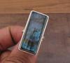 Natural Labradorite Blue Flashy Ring, Gemstone Ring, Statement Ring, 925 Silver Ring, Boho Ring, Solid Ring, Rectangle Ring, Long Ring