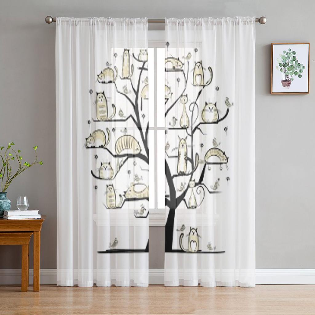 Синий Серый Абстрактная Художественная Текстура Вуаль Прозрачные Шторы Гостиная Окно Шифон Тюль Шторы Кухня Спальня Шторы Домашний Декор