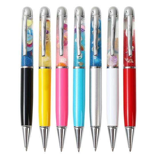 Ballpoint Pen 1.0mm Smooth Black Ink Pen Ergonomic Grip Unique Floating Liquid Desk Pen Relaxing Stress