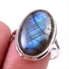 Натуральный драгоценный камень лабрадорит 925 пробы стерлинговое серебро ювелирное кольцо размер 9 Y9J82