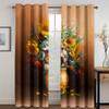 Шторы с принтом в виде подсолнуха и золотой вазы, карманное оформление окна для спальни, офиса, кухни, гостиной, домашнего декора, для девочек, 2 шт.