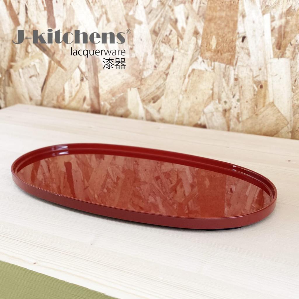 Овальный Obon xx Shaku 0 Овальный Zenzai Bon Красный Сделано в Японии Красный J-kitchens 30.2 15.9 1.3см (Бон Трей)