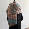 Design Thickened Double-Sided Warm Scarf Imitation Cashmere Short Beard Shawl Autumn Winter Coldproof Female Scarf