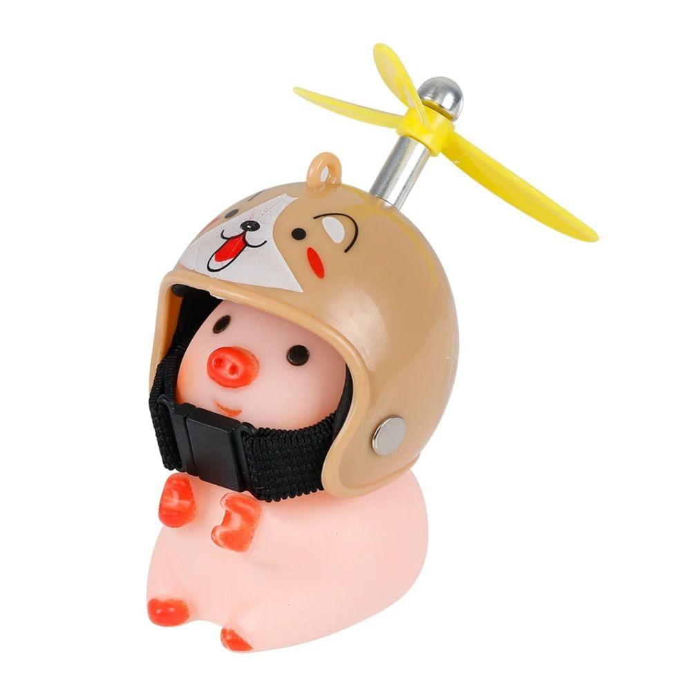 Propeller Little Pink Pig Ornaments Propeller Helmet Car Duck With Helmet  Motorcycle
