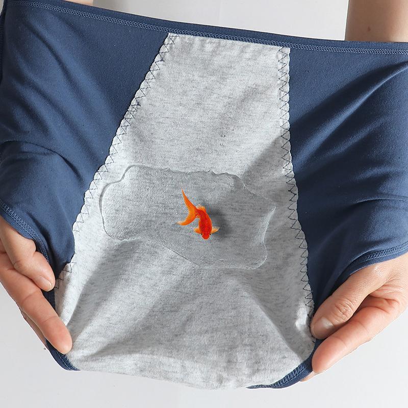 Трусы женские менструальные с высокой талией, расширяющиеся менструальные трусы, герметичное физиологическое нижнее белье из хлопка, большие размеры L-4XL, женские трусы