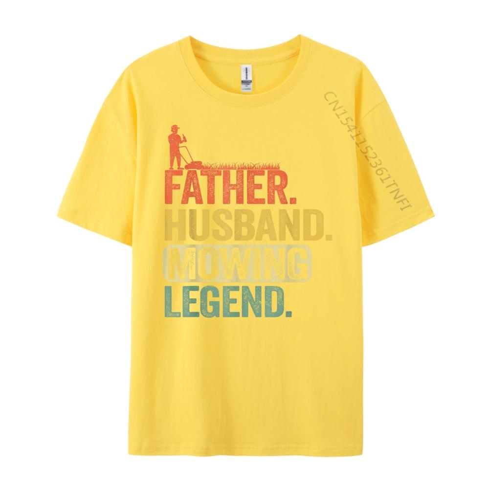 Father Husband Mowing Legend Gardener Dad Lawn Mowing XS Graphic T Shirts Mans Streetwear Tshirt Slogan