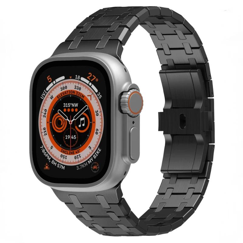 Ремешок из нержавеющей стали для Apple Watch Ultra 2 49 мм 46 мм 45 мм 44 мм 42 мм Металлический браслет iWatch Series 10 9 8 7 6 5 SE 4 49 мм ремешок