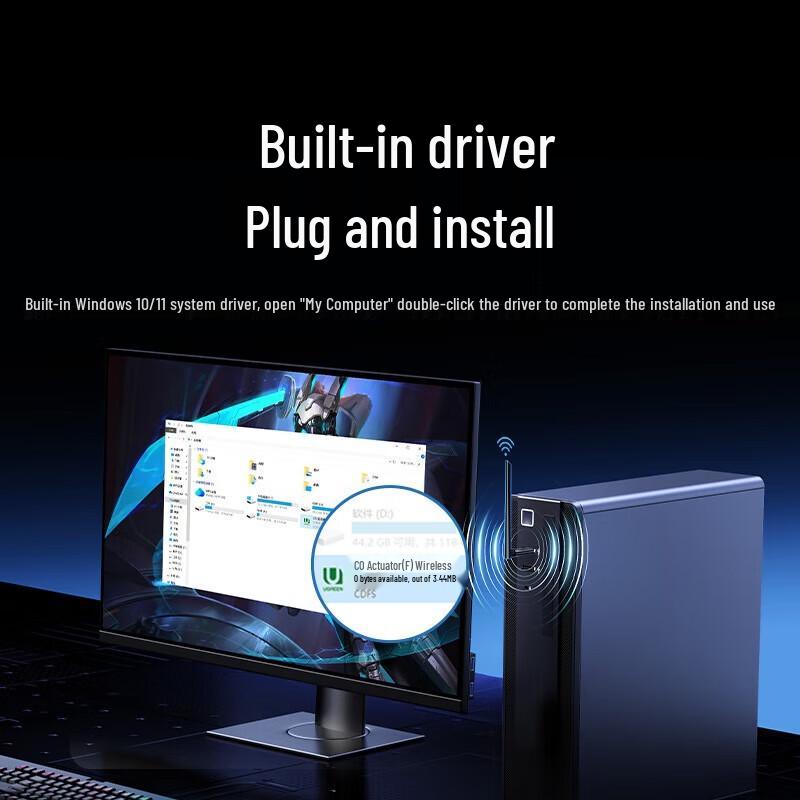 USB-адаптер UGREEN AX900 двухдиапазонный WiFi 6 и Bluetooth 5.4 (Китайская версия)