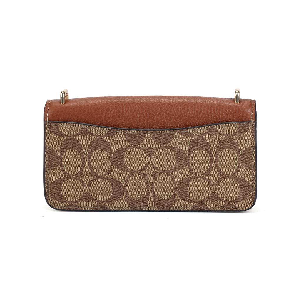 COACH Morgan Cow Leather With Artificial Leather Shoulder Bag, Crossbody Bag Small Womens Khaki Red Brown Black