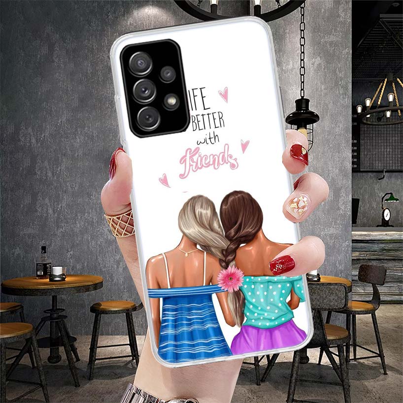 Лучшие подруги навсегда BFF Мягкий чехол для телефона для Samsung Galaxy A12 A22 A32 A52 A72 A02S A51 A50S A71 A70 A31 A20S Note 20 Ult