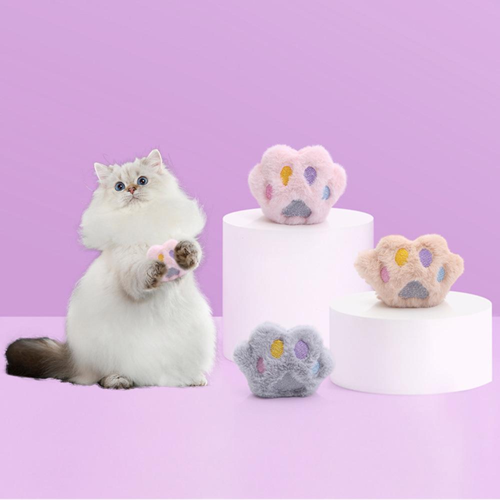 Милая плюшевая игрушка для кошек в виде кошачьей лапки - Наполнена кошачьей мятой премиум-качества, мягкая интерактивная игрушка для котят для жевания и игры,