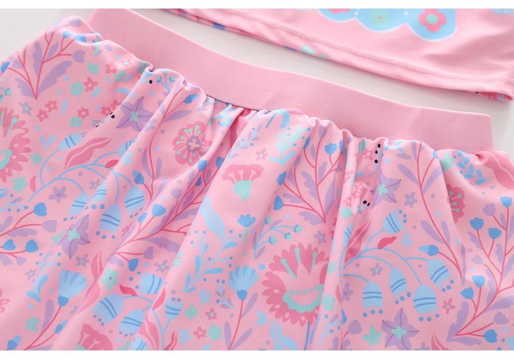 2026 Sleeveless Cartoon Two-Piece Swimsuit for Girls - Toddler and Small Children Skirt Style