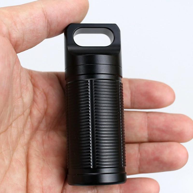 Blue Canister Waterproof Aluminum Alloy Medicine Seal Capsule Bottle Edc Outdoor Camping Tool