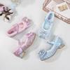 Girls Princess Shoes Toddler Blue Glitter Crystal Winter Fleece Bow Dress
