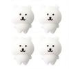 yangyizhi 4Pcs Mini Cartoon Bear Squeeze Toy, Stress Relief White Sensory Focus Aid Hand Relaxation Fidget Party Favors