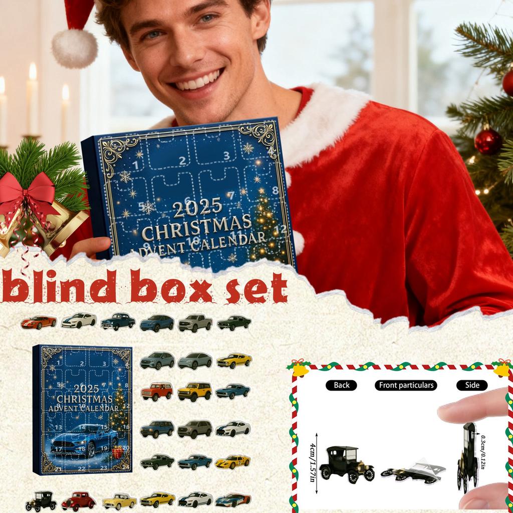 Рождественский адвент-календарь, 24-дневный адвент-календарь, праздничная коллекция для обратного отсчета, коробка-подвеска, подходит для рождественских подарков-сюрпризов
