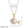 Baroque Little Whale Necklace, Special-Shaped Pearl, Marine Life Pendant, Collarbone Chain, Small Fish Stud Earrings Set, Color Retention.
