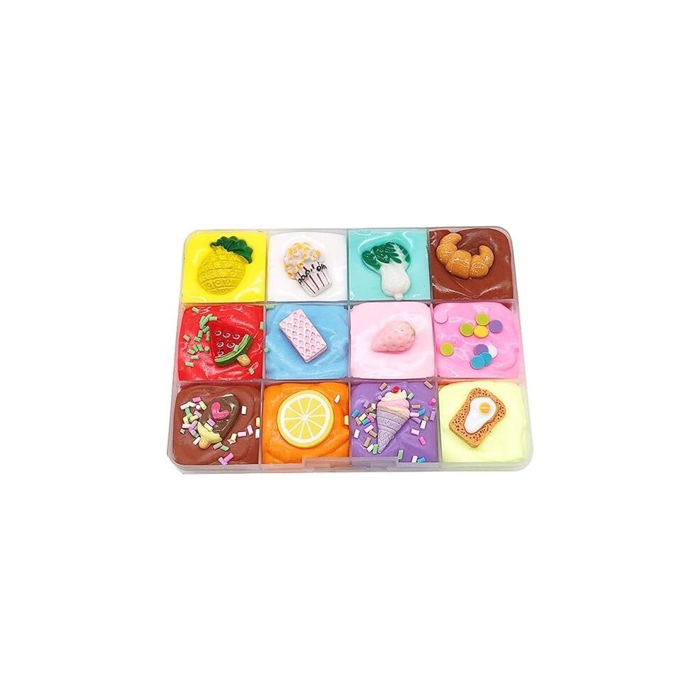 Cotton Mud Clay, DIY Fluffy Slime Fruit Dish Slime Vegetable Cake Fruit Platter Slime Children's Intellectual Toys Gifts Non-Stick 200ml