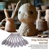 9 Pcs Clay Art Texture Tool Oval Shape Pottery Clay Rollers Kit Modeling Sticks for DIY Crafts Clay Art Lovers Beginners