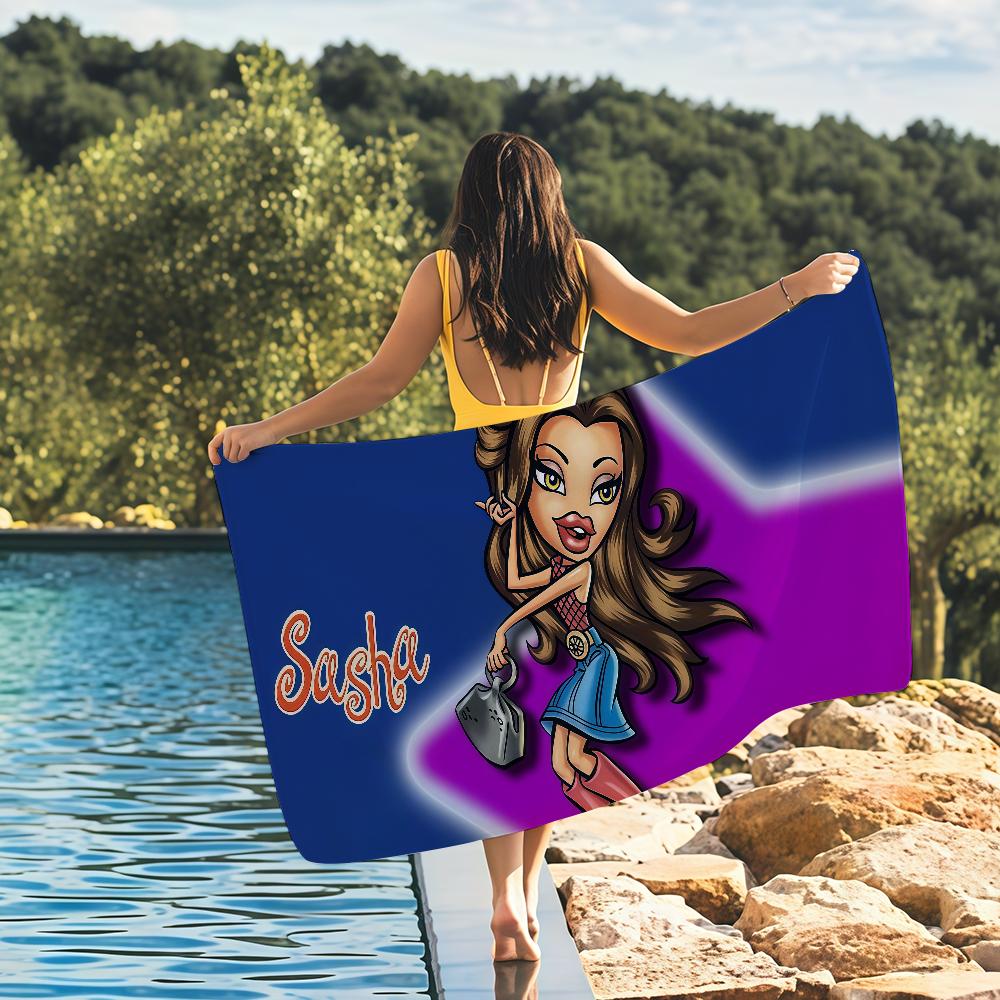 Модная кукла B-Bratz-S Y2K Полотенце Быстросохнущие Пляжные полотенца Подходят для Бассейнов, Кемпинга, Йоги и Тренажерного зала
