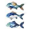 3/4Pcs/Set Wooden Fish Wall Decoration Farmhouse Rustic Nautical Turtle Shell Starfish Wall Art Sculpture Home Living Room Wall Decorative Sign