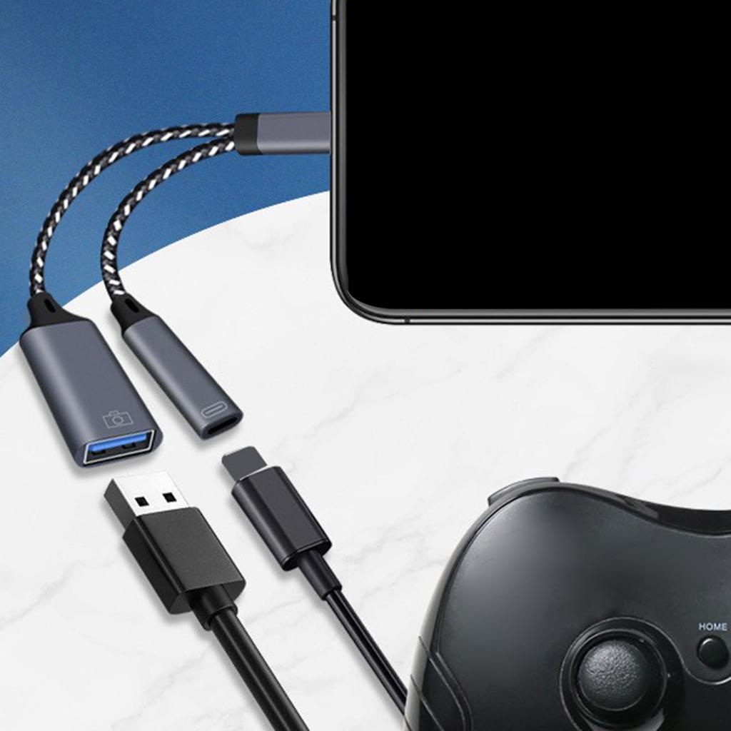 USB C на USB OTG разветвитель из алюминиевого сплава USB C разветвитель Зарядные устройства и передача данных для ноутбуков, смартфонов, планшетов