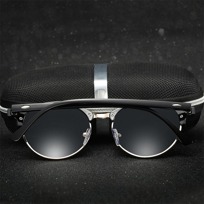 Classic Design Round Frame Men Women Black Polarized Sunglasses Outdoor Anti Glare UV400 Protection Sun Glasses