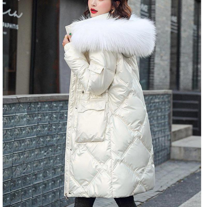 Зимние женские свободные парки пальто женские утепленные теплые меховые с капюшоном длинная куртка с хлопковой подкладкой
