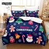 3pcs Christmas Duvet Cover Set, Cartoon Santa Claus Bedding Set, Soft Comfortable Breathable Duvet Cover, For Bedroom Guest Room