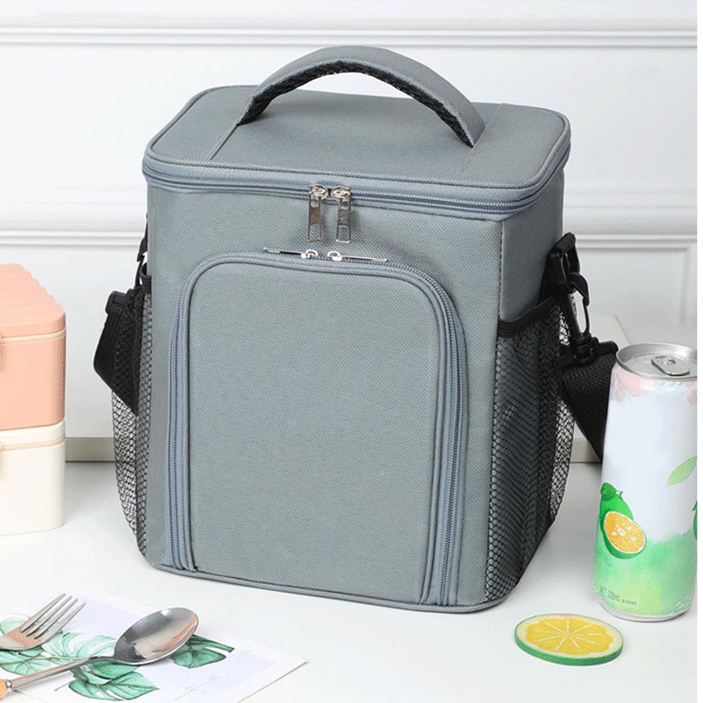 Insulated Bag Large Capacity Oxford Cloth Aluminum Foil Adjustable Shoulder Strap Portable Picnic Me