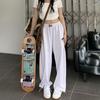 Женская одежда Спортивные штаны для бега Большие размеры Harajuku Мешковатые спортивные брюки Kpop Прямые широкие брюки Корейский стиль Мода