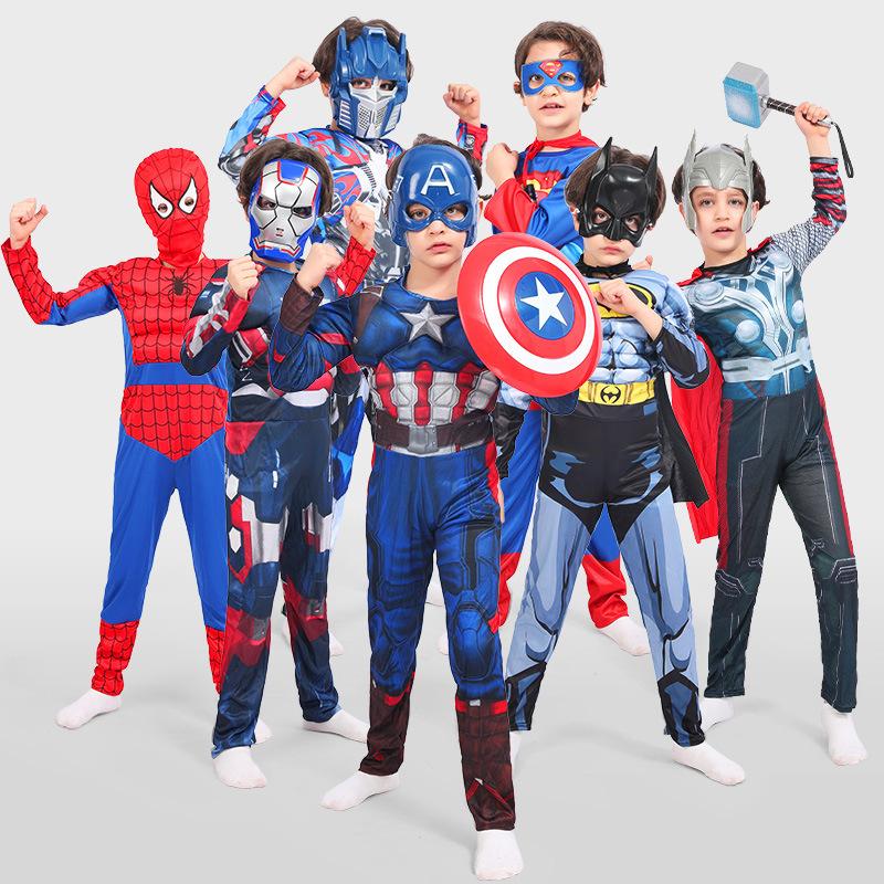 Halloween Costume For Children Avengers Captain America Iron Man Superman Spider-Man Optimus Prime Muscle Suit