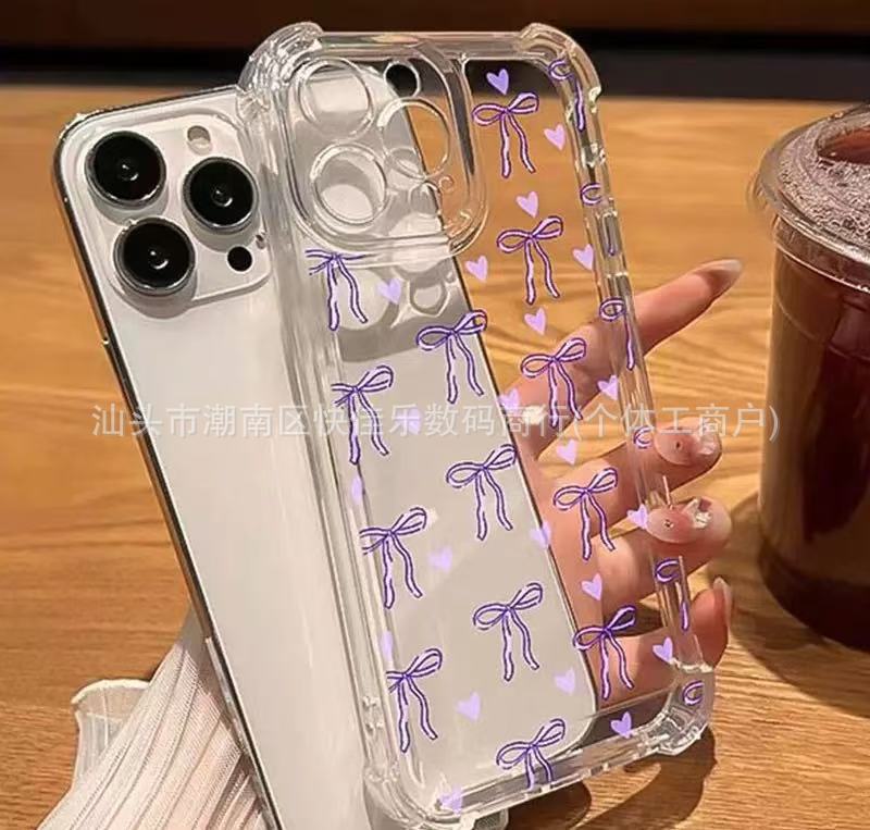 Милый чехол для мобильного телефона с бантом для Apple iPhone11/12/13/14 promax четыре угла защита от падения 15/16