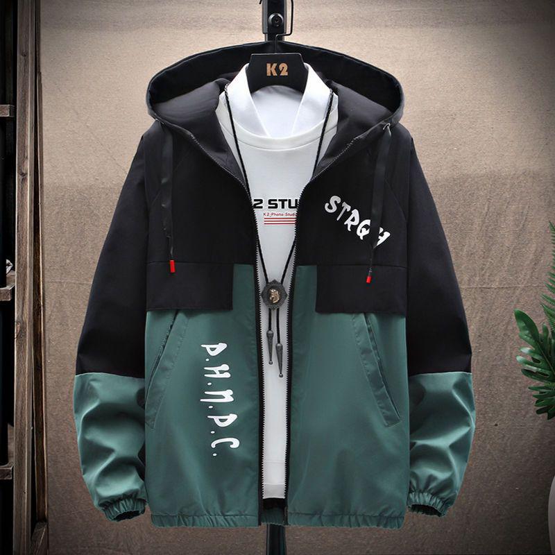 Мужская модная рабочая куртка с капюшоном в корейском стиле для подростков