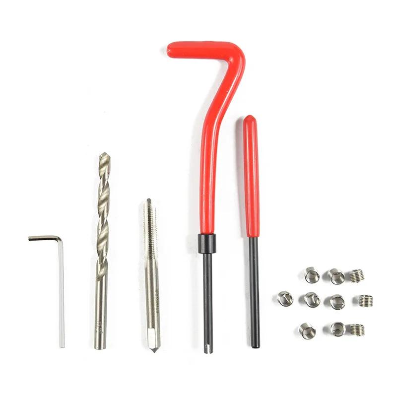 30pcs Car Pro Coil Drill Tool Metric Thread Repair Insert Kit M6 for Helicoil Car Repair Tools Coarse Crowbar