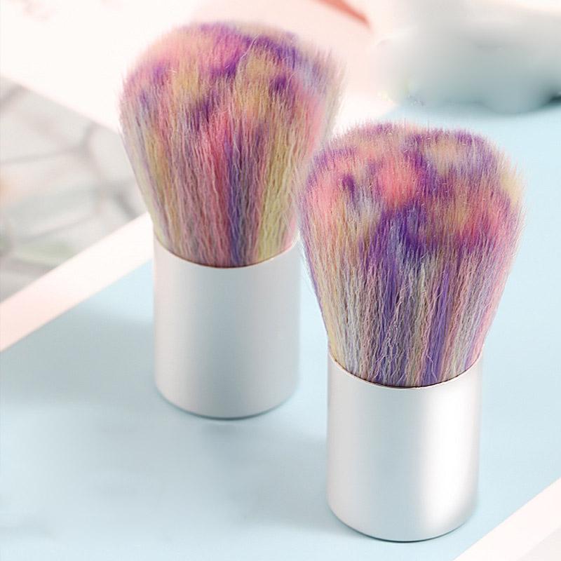 Кисть для пыли для ногтей Красочная щетка для цвета волос Кисть для рассыпчатой ​​пудры для волос Маникюрный инструмент Щетка для чистки ногтей с короткой ручкой