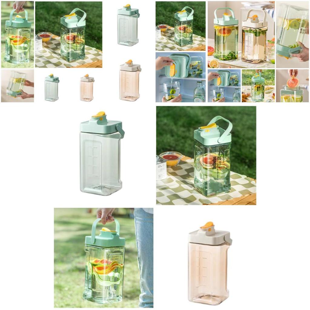 Кувшин для ледяной воды большой емкости в современном простом стиле с краном зеленый/белый