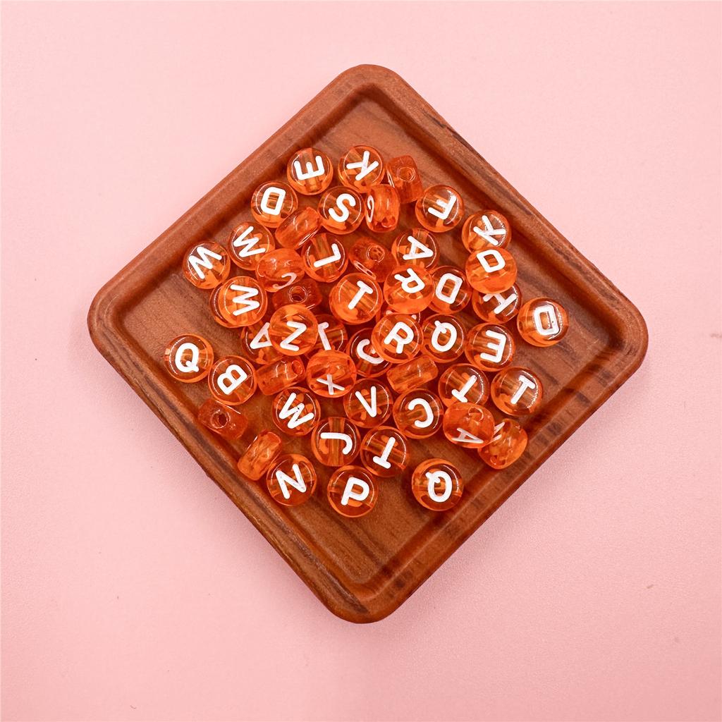 100Pcs 7mm DIY Crafts Transparent Letter For Jewelry Making Loose Beads Necklace Bracelet Pendant Wholesale