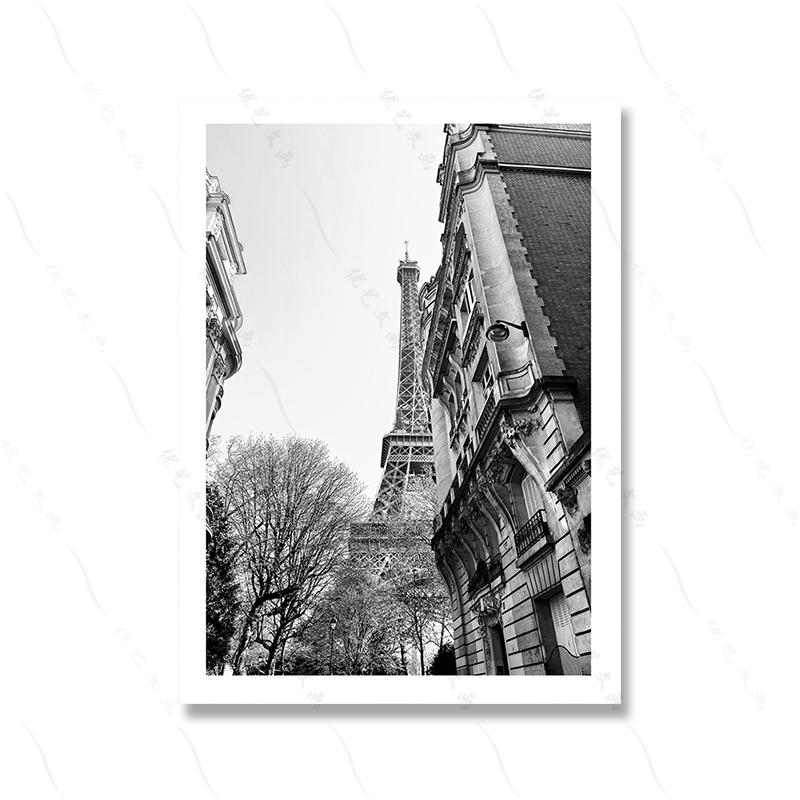Винтажная Эйфелева башня, холст, картина, домашний декор, скандинавский черный и белый, модное искусство, европейская уличная сцена, ретро принт постеров