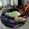 Crystal Velvet Luxury Flower Round Rug – Rose & Daisy Print Nordic Non-Slip Mat for Living Room, Bedroom & Playroom