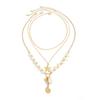 Salircon 3Pcs/Set Boho Gold Color Starfish Scallop Conch Pendant Necklace New Summer Beach Adjustable Metal Choker Charm Jewelry