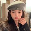 Vintage Australian Wool Beret Women's Big Head Circumference Autumn and Winter New Versatile Woolen Literary Painter Hat