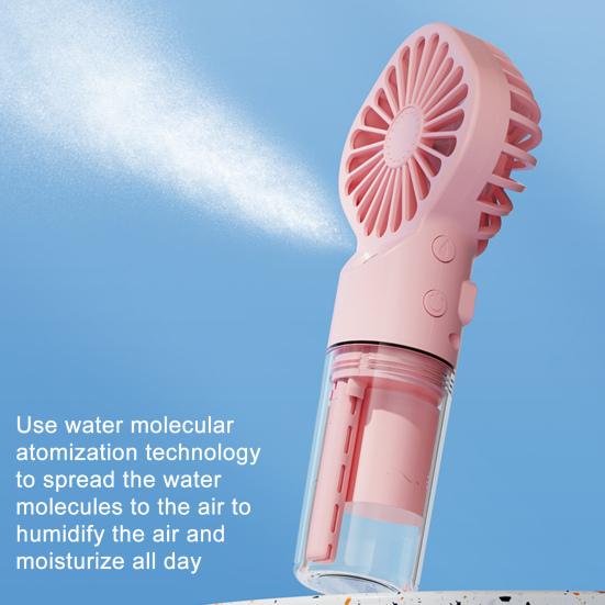 Mini Fan Nano High-Speed 4-Gear Adjustable Water Sprayer 7-Blade Portable Handheld Fan Home